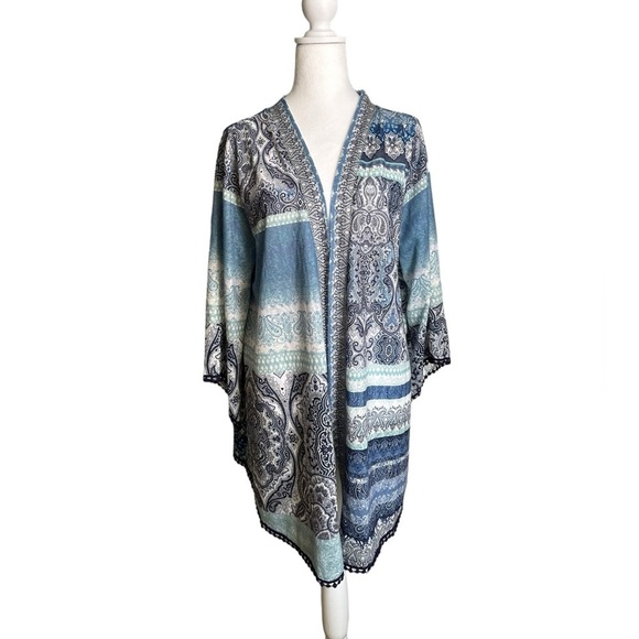 Catherines Open Front Paisley Cardigan Top Size 0X - Picture 1 of 17